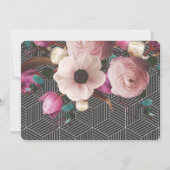 Fotografische bloemige geometrische trouwfoto save the date (Achterkant)