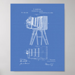 Fotografische camera 1885 Patent Art - Blauwdruk Poster