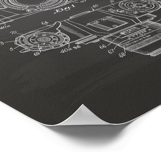 Fotografische camera 1959 Patent Art - Chalkboard Poster (Hoek)