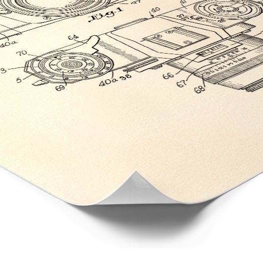 Fotografische camera 1959 Patent Art - Old Peper Poster (Hoek)