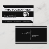 Fotografische camera zwart, wit opvallend visitekaartje (Voorkant / Achterkant)