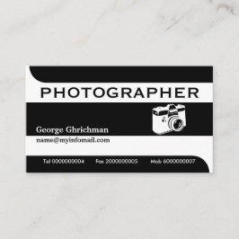 Fotografische camera zwart, wit opvallend visitekaartje
