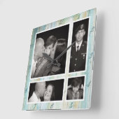 Fotografische collage Vier Driftwood Ocean Beach Vierkante Klok (Hoek)