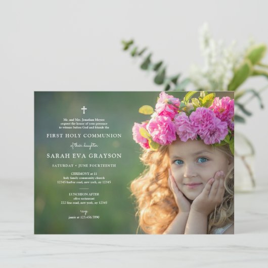 Fotografische eerste uitnodiging voor de Heilige C (Staand voorkant)