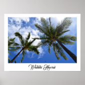 Fotografische kunst - Palmen op Waikiki Beach Post Poster (Voorkant)