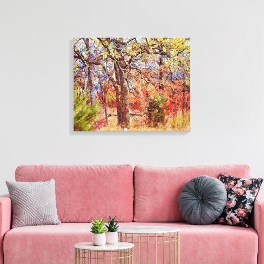 Fotografische kunst van herfst Forest Hike Trail Canvas Afdruk (Insitu (Woonkamer))