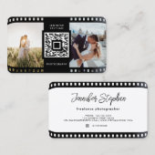 Fotografische QR-code Fotografe film Roll zwart wi Visitekaartje (Voorkant / Achterkant)