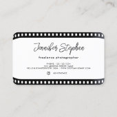 Fotografische QR-code Fotografe film Roll zwart wi Visitekaartje (Achterkant)