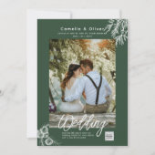 Fotografische Trouwkaart JUNIPER GRIJS Modern Kaart (Voorkant)