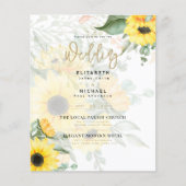 Fotografische Trouwkaart met Zonnebloemen (Voorkant)