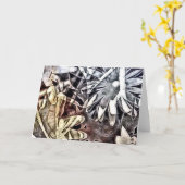 Fotogram digitale kunst kaart (Gele Bloem)