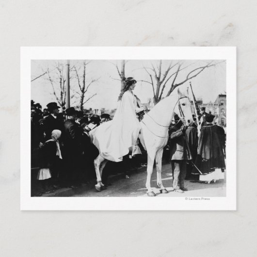 Fotograp van de paardenvrouw van de suffrage-parad briefkaart (Voorkant)