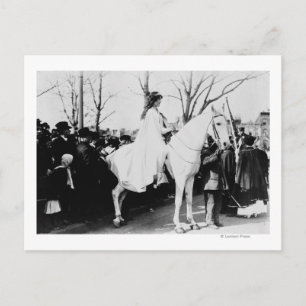 Fotograp van de paardenvrouw van de suffrage-parad briefkaart