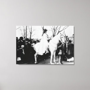 Fotograp van de paardenvrouw van de suffrage-parad canvas afdruk