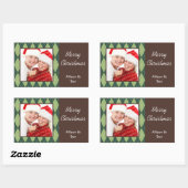 Fotogroene argyle Merry Kerstmis grote sticker (Vel)