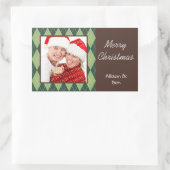 Fotogroene argyle Merry Kerstmis grote sticker (Tas)