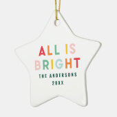 Fotogroene leuke moderne kerstfamilie, helder 1 keramisch ornament (Links)