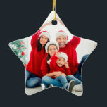 Fotogroene leuke moderne kerstfamilie, helder 1 keramisch ornament<br><div class="desc">Helderkleurig groen leuk modern kerstgezin met 1 foto's,  allemaal helder ornament</div>