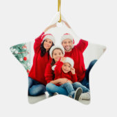 Fotogroene leuke moderne kerstfamilie, helder 1 keramisch ornament (Achterkant)