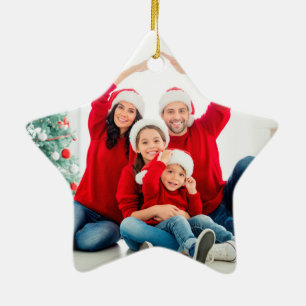 Fotogroene leuke moderne kerstfamilie, helder 1 keramisch ornament