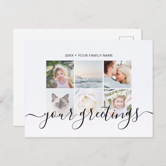 Fotogroeten van Elegant-minimalistische Script-ser Briefkaart (Voorkant / Achterkant)