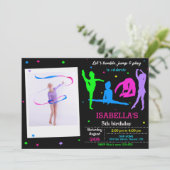 Fotogymnastiek verjaardagsuitnodiging kaart (Staand voorkant)