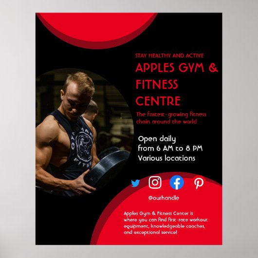 Fotogymzaal, geschikt voor Flyer Poster (Voorkant)