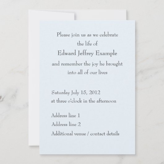  Fotoherdenking / Begrafenis Kaart (Achterkant)