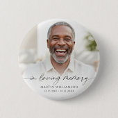 Fotoherdenking bij een uitvaart in liefdevolle her ronde button 5,7 cm (Voorkant)