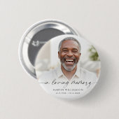 Fotoherdenking bij een uitvaart in liefdevolle her ronde button 5,7 cm (Voorkant /achterkant)