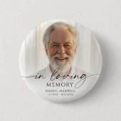 Fotoherdenking bij rouwdienst in liefdevolle herin ronde button 5,7 cm (Voorkant)