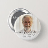 Fotoherdenking bij rouwdienst in liefdevolle herin ronde button 5,7 cm (Voorkant /achterkant)