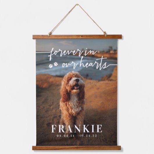 Fotoherdenking foto's foto's in ons hart hangend wandkleed (Voorkant)