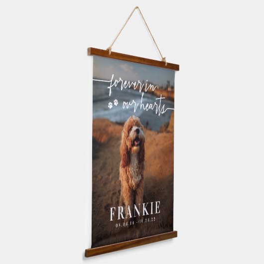 Fotoherdenking foto's foto's in ons hart hangend wandkleed (Gebogen)