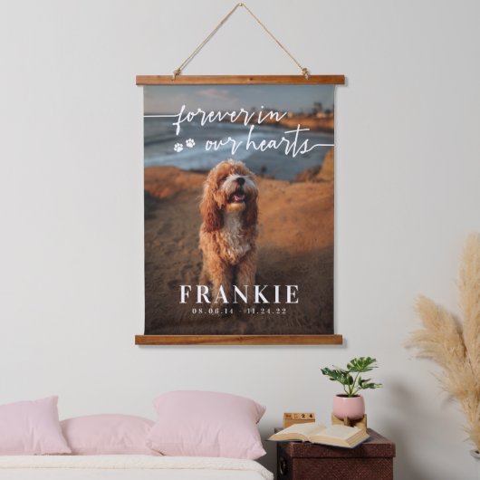 Fotoherdenking foto's foto's in ons hart hangend wandkleed (Slaapkamer)