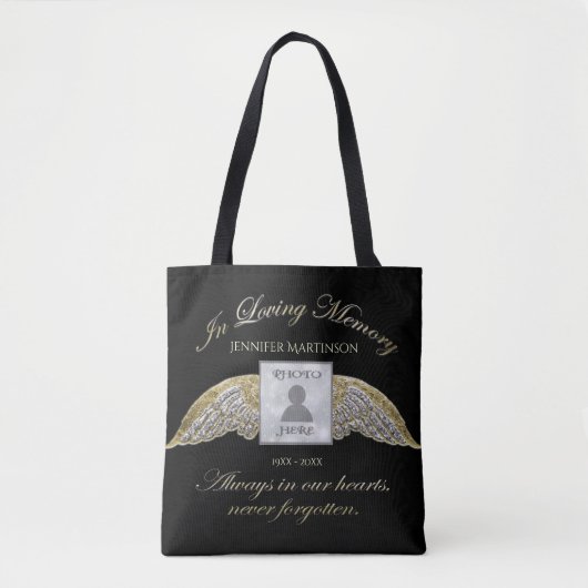 Fotoherdenking met liefdevolle herinnering tote bag (Voorkant)
