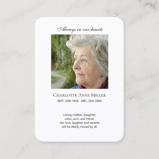 Fotoherdenking pastel oceaan gebedskaart visitekaartje (Voorkant)