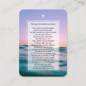 Fotoherdenking pastel oceaan gebedskaart visitekaartje (Achterkant)