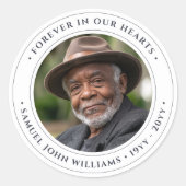 Fotoherdenking Ronde Sticker (Voorkant)