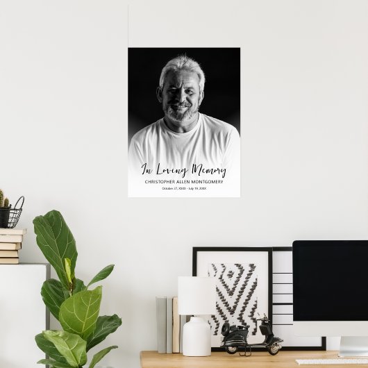 Fotoherdenkingsbord 'Ter nagedachtenis' voor een r Poster (Thuiskantoor)