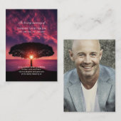 Fotoherdenkingskaart voor Sunset Tree-thema Visitekaartje (Voorkant / Achterkant)