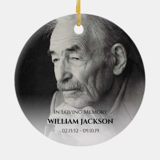 Fotoherdenkingskerstboom Keramisch Ornament (Achterkant)