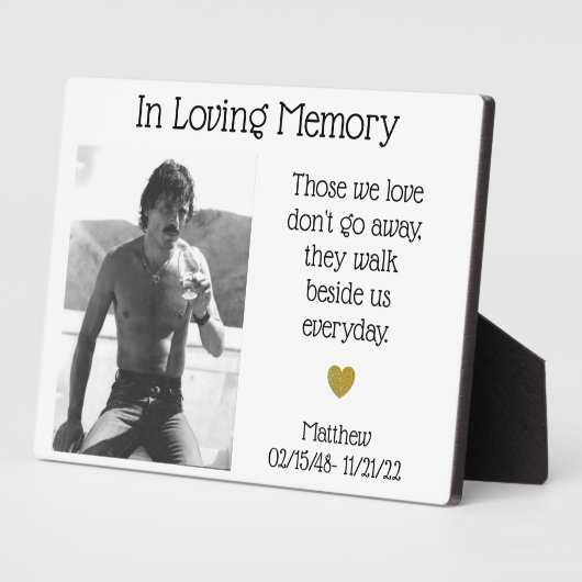 Fotoherinnering ter nagedachtenis fotoplaat (Zijkant)