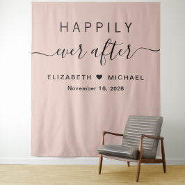 Fotohoekje Blush Roze 'Happily Ever After' Wandkleed