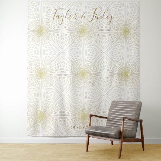 Fotohokje achtergrond wit goud deco licht wandkleed (In situ)