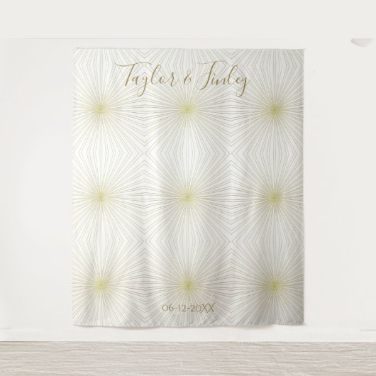 Fotohokje achtergrond wit goud deco licht wandkleed (Voorkant)