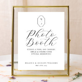Fotohokje Bord Minimal Elegant Schrift & Monogram Poster