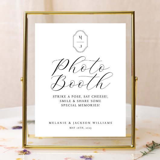 Fotohokje Bord Minimal Elegant Schrift & Monogram Poster
