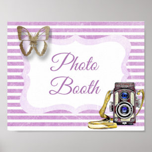 Fotohokje Bord Paarse Vlinder Poster