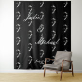 fotohokje bruiloft zwart en wit wandkleed (In situ)